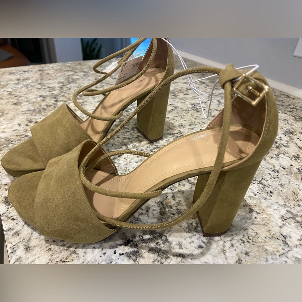H&M Olive Suede Heels